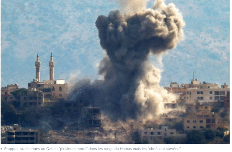 Frappes israéliennes au Qatar : « plusieurs morts » dans les rangs du Hamas mais les « chefs ont survécu »