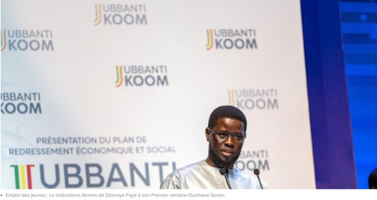 Emploi des jeunes : Le instructions fermes de Diomaye Faye à son Premier ministre Ousmane Sonko
